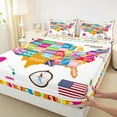 thumbnail image 3 of Manfei American Map Print Twin Sheet Sets, Kawaii Cartoon Twin Fitted Sheet, Teens Kids Boys Girls Flat Sheet, Microfiber Bedroom Decor, 3 Pieces, 3 of 7