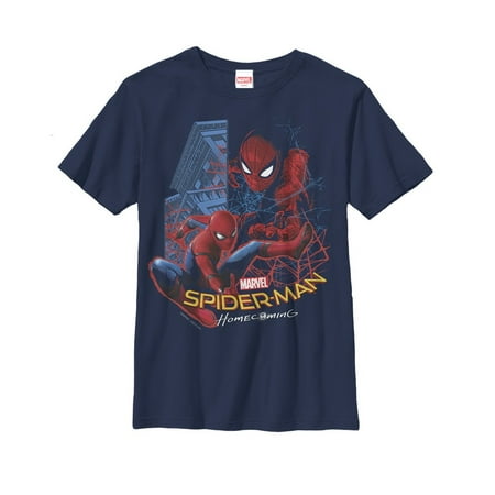 Boy s Marvel Spider-Man: Homecoming Skyscraper Graphic Tee Navy Blue X Large