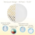 thumbnail image 2 of Trendables™ Premium Disposable  Party Plates - 10 inch Wedding Plastic Dinner Plates - Moroccan Design - 40 Count, 2 of 9