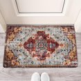 thumbnail image 2 of Bohemian Brown Ethnic Vintage Pattern Rug Welcome Door Mat Decorative Doormat Farmhouse Low-Profile Floor Rug Switch Mat for Home Indoor Outdoor Decorations 17 X 30 Inch, 2 of 6
