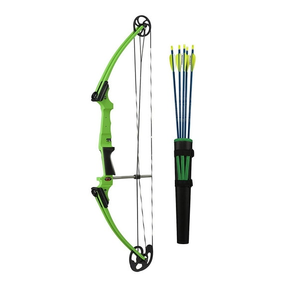 Genesis Original Archery Compound Bow and Arrow Set, Draw Hand-Left, Green