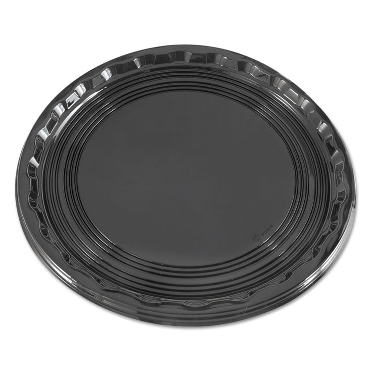 Plastic Serving Tray, 16" Dia, Black, 25/carton