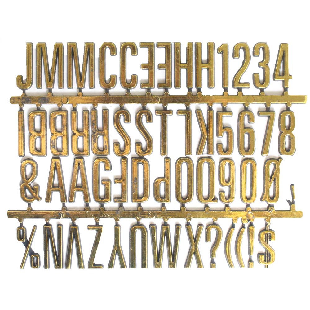 1 Inch Gold Plastic Numbers & Letters Self Adhesive Set CR2881686