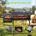 thumbnail image 4 of Vebreda 44" Charcoal Grill with Offset Smoker, BBQ Barrel Grill with Side Firebox for Outdoor Backyard Patio Cooking, Black, 4 of 9