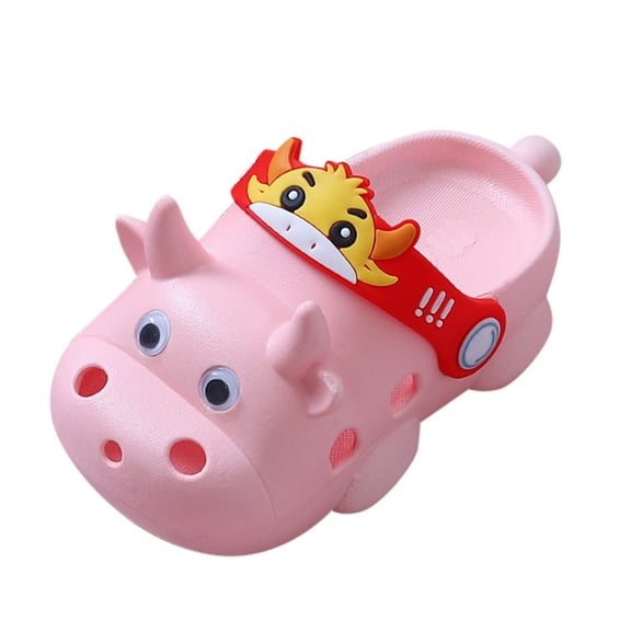 XXWXYD Carton Cow Slippers for Kids, Non-Slip Animal House Shoes with Soft Sole for Baby Toddler Boys Girls Indoor Play