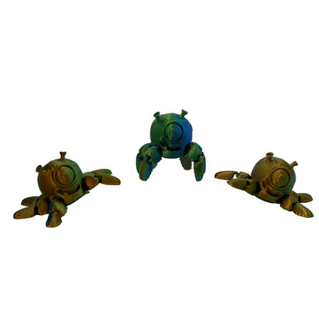 3D Printed Robo-Crab Miniatures – Set of 3 – Random Colors