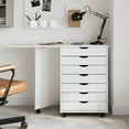 thumbnail image 3 of vidaXL 1 Piece MOSS 7 Drawer Chest w Desk and Wheels Gray Solid Pinewood For Ages 10+ and Adults, 3 of 30
