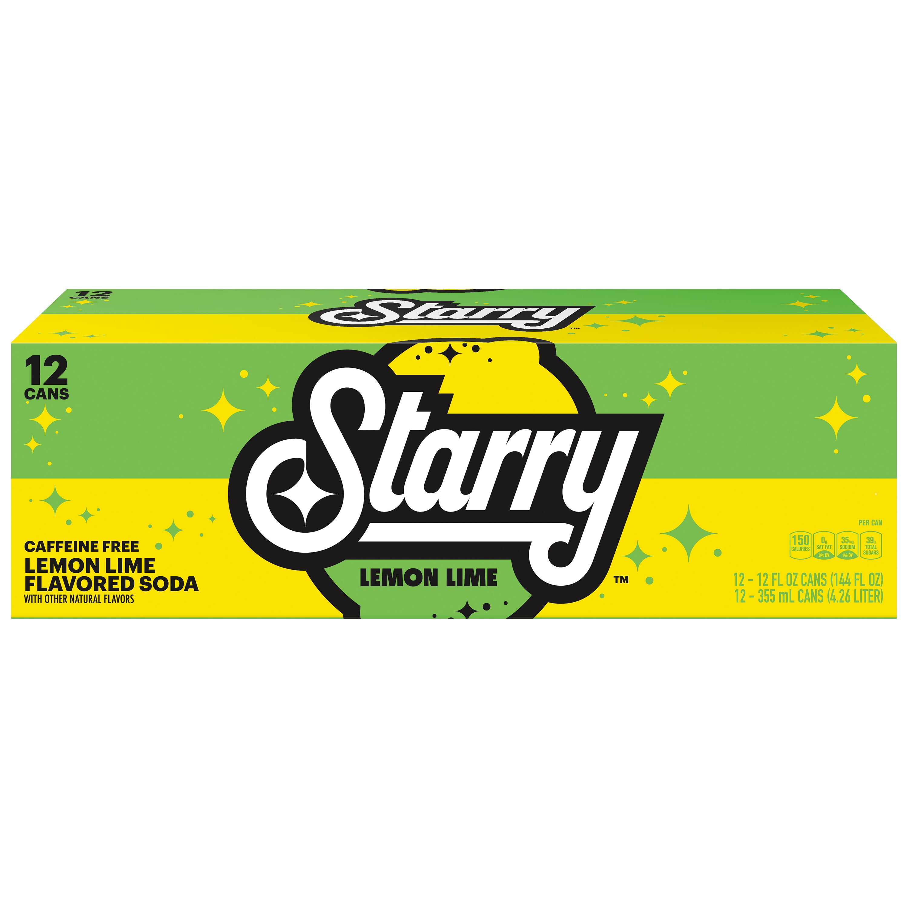 Starry Lemon Lime Soda Pop, 12 fl oz, 12 Pack Cans