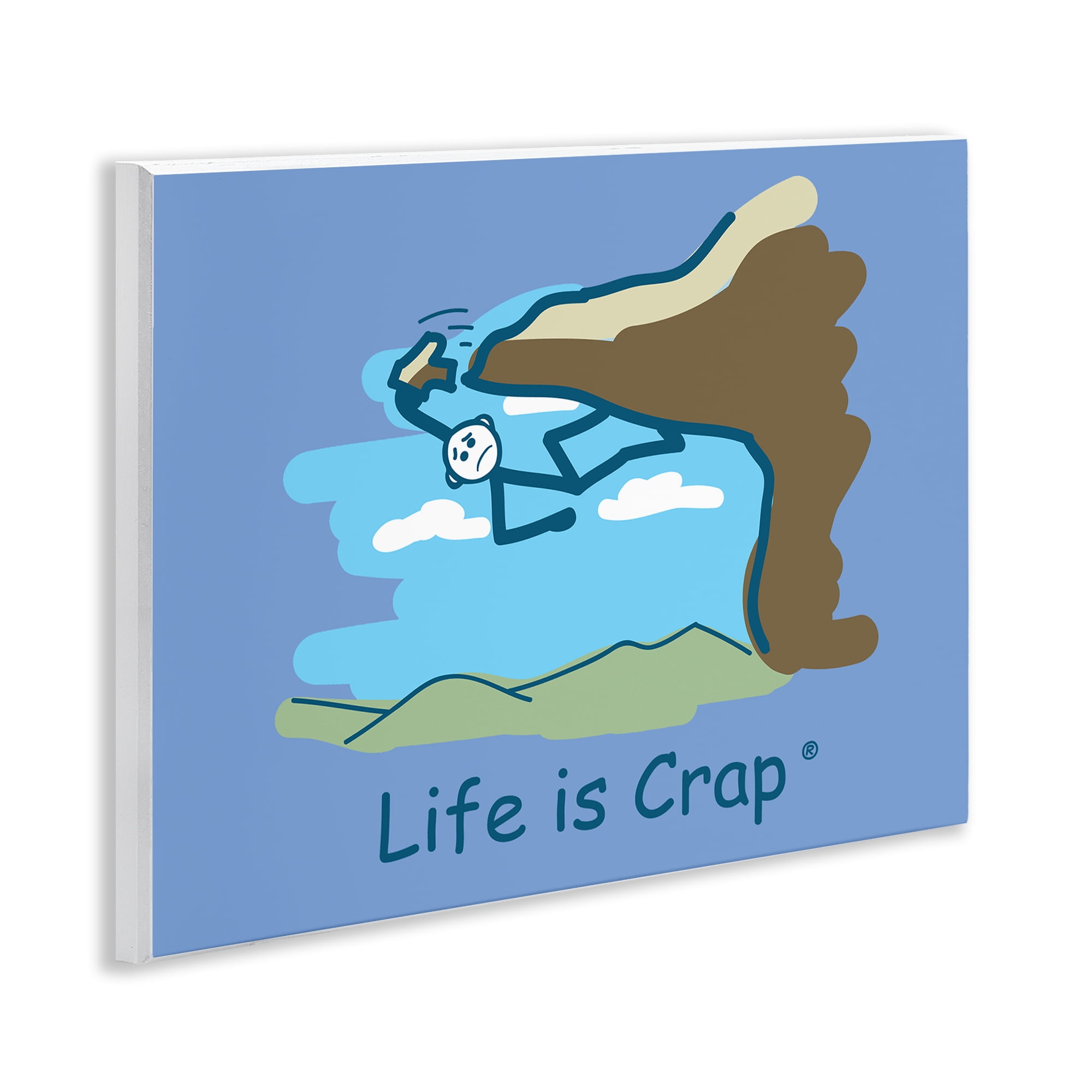 Stupell Industries Falling Rock Climber Novelty & Humor Painting Unframed Art Print Wall Art, 14 x 11