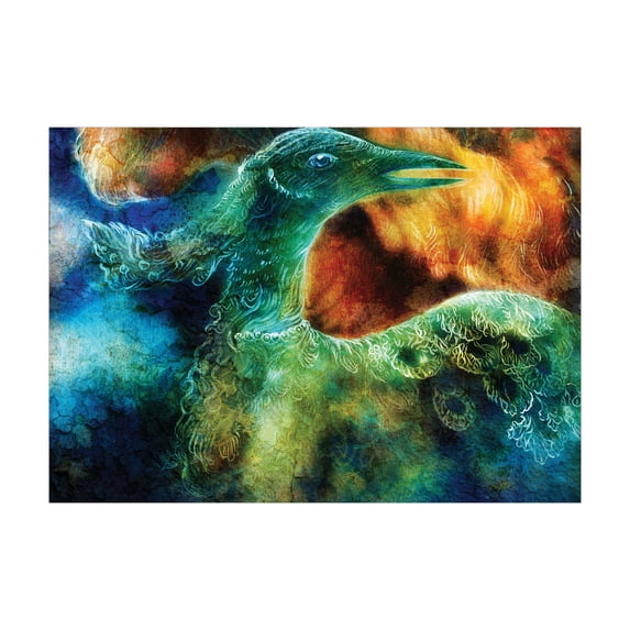 Ambesonne Fantasy Jigsaw Puzzle, Mythical Phoenix Birth, Heirloom-Quality Fun Activity for Family Durable Cardboard, 1000 pcs, Multicolor