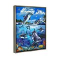 thumbnail image 3 of Stupell Industries Underwater Sea Life Scene Coastal Painting Gray Floater Framed Art Print Wall Art, 3 of 6