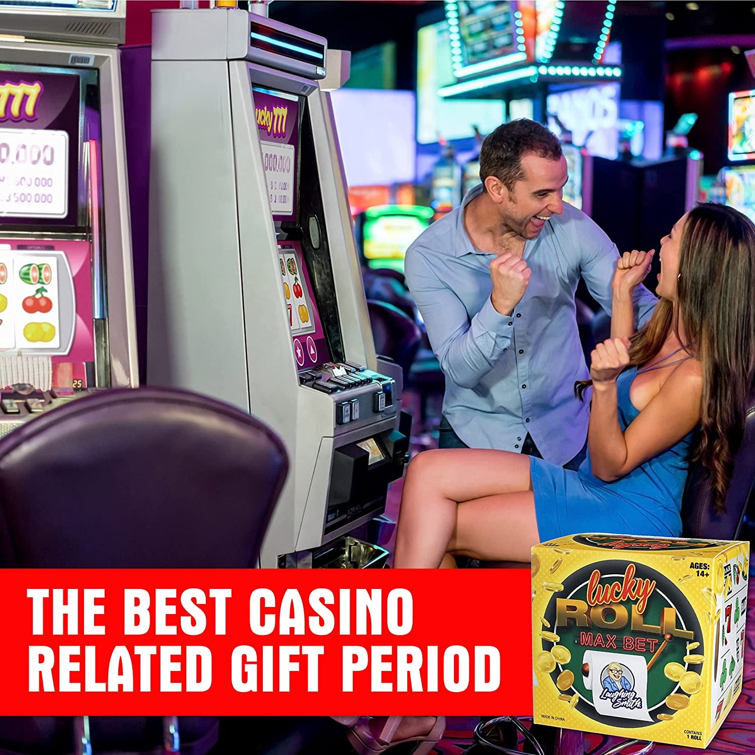Lucky Roll Max Bet Novelty Toilet Paper - Casino Gambling Gifts - Slot Machine Themed Gift