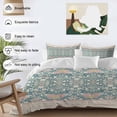 thumbnail image 4 of Teal Pink Geometric Bedding 3 Piece Duvet Cover Set Queen Size, Vintage Floral Watercolor Boho Soft Microfiber Comforter Cover with Zipper Closure & Pillowcases, Wrinkle & FadeResistant Quilt Cover, 4 of 9