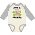 thumbnail image 3 of Inktastic Cute Sloth I Love My Grandpa with Green Leaves Boys or Girls Long Sleeve Baby Bodysuit, 3 of 5