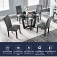 thumbnail image 5 of JESONVID Set of 6 Parsons Dining Chairs PU Leather Living Room Chair Upholstered Modern Kitchen Armless Side Chair with Solid Wood Legs Nail-Head Trim Surrounding-Grey, 5 of 7