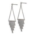 thumbnail image 2 of Chisel  Stainless Steel Polished Cubic Zirconia Dangle Post Earrings, 2 of 3
