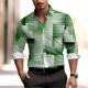 thumbnail image 1 of Camisa de manga larga con botones de solapa con estampado 3D de empalme vintage para hombre 2024, diseño casual, ropa creativa para hombre, 1 of 6