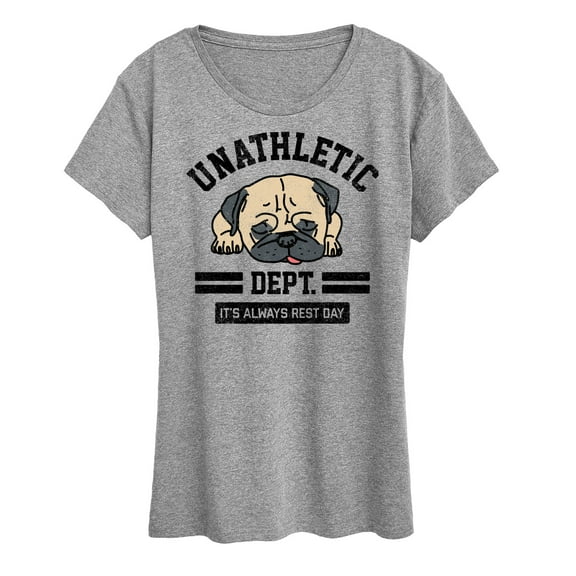 Instant Message - Unathletic Department Pug - Women's Short Sleeve Graphic T-Shirt