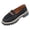 Black, variant on Women's Mid Heel Loafers Fashionable Frosted Round Toe Thick Sole Shoes