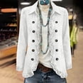 thumbnail image 7 of cocolona Jean Jacket for Women Solid Color Ruffle Open Front Denim Jacket Casual Button Down Trendy Outfits, 7 of 7