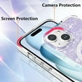 thumbnail image 5 of for iPhone 15 Case, Compatible with MagSafe, Cute Glitter Pearl Design for Women and Girls, Anti-Yellow Hard Protective Luxury Shockproof Bumper Phone Case for iPhone 15 6.1-inch 2023, Purple, 5 of 7