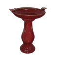 thumbnail image 1 of Alpine Corp. TLR102RD Antique Ceramic Bird Bath with 2 Birds - Red, 1 of 10