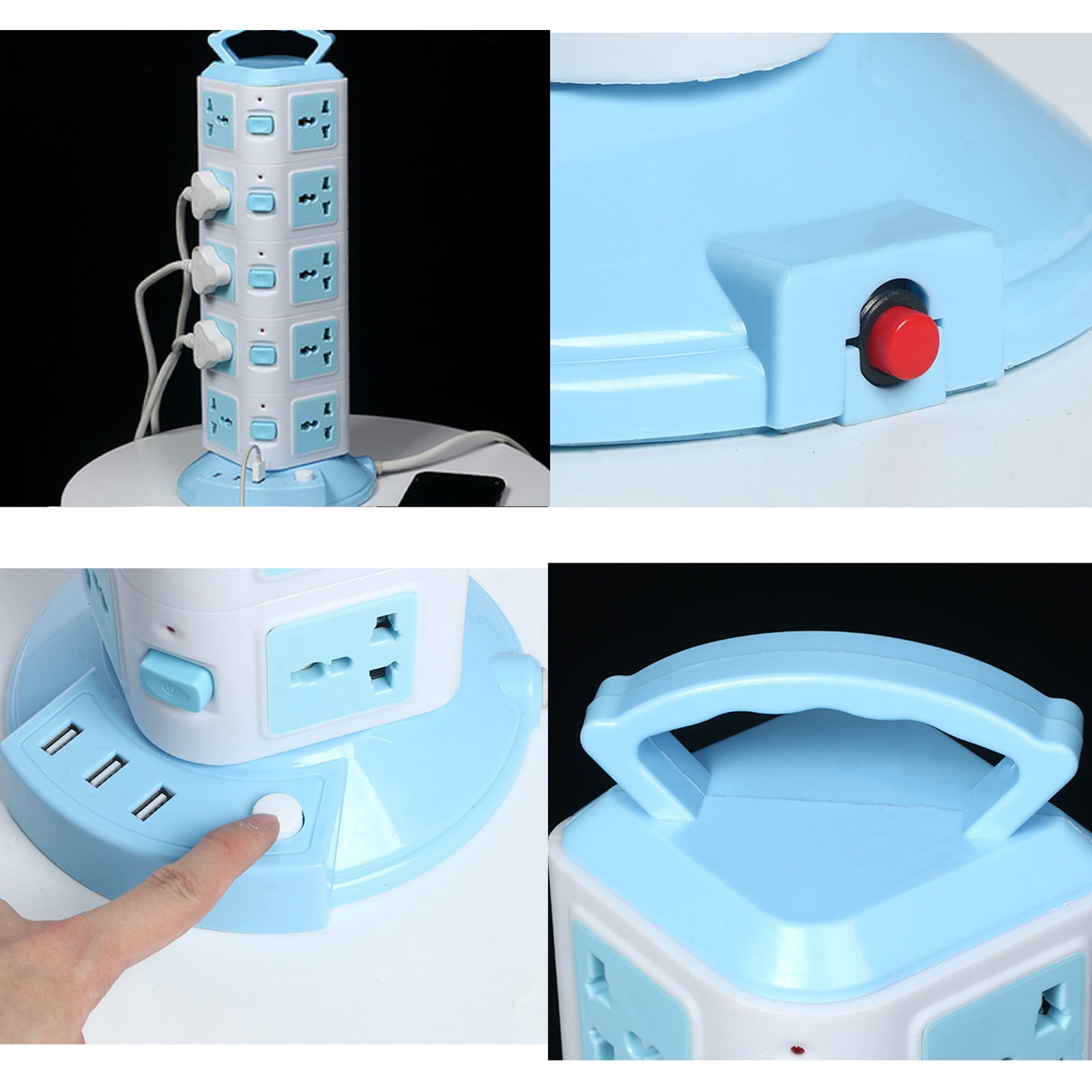 Qonioi Power Strip Tower, Surge Protector with 20 Outlets & 3 USB Ports, Vertical Charging Station for Home Office, 6.6ft Extension Cord Electrical Strip (White)