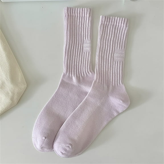 WCJM Running Socks With Heel Tab Lady Short Socks Purple Socks One Size