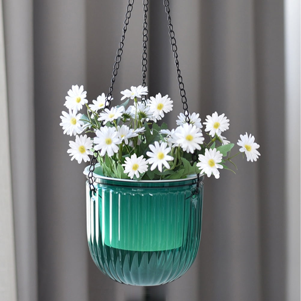 HEMOTON Durable Outdoor Hanging Flower Basket Plastic Hanging Plant Pot Indoor Hanging Planter