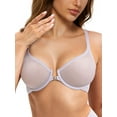 thumbnail image 2 of Wingslove Women's Front Closure Sheer See Through Bra Racerback Unlined Underwire Bras for Everyday, 2 of 5