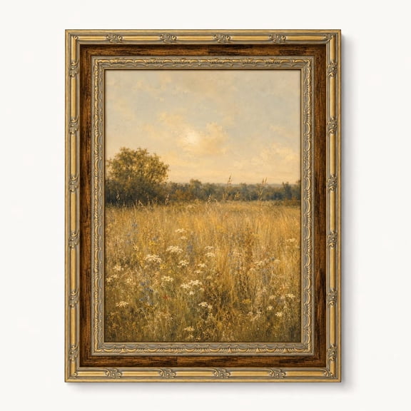 Ornate Gold Frame Meadow Wall Art Print