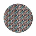 thumbnail image 1 of Tropical Mouse Pad for Computers, Ornamental Jungle Elements Cartoon Style Hawaiian Flora on Blue Toned Background, Round Non-Slip Thick Rubber Modern Mousepad, 8" Round, Multicolor, by Ambesonne, 1 of 2