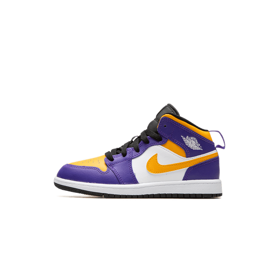 Jordan PRE SCHOOL Jordan 1 Mid PS "Lakers" DQ8424 517 from Stadium Goods