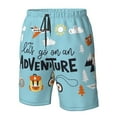 thumbnail image 6 of Uemuo Let's Go on an Adventure Pattern Men's Swim Trunks Hawaiian Beach Bathing Suit Swimsuits Beach Quick-Dry Shorts with Pockets-Small, 6 of 9