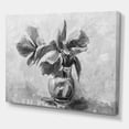 thumbnail image 3 of Designart ' Black and White Still Life Of Flowers In A Vase ' Traditional Canvas Wall Art Print, 3 of 4