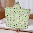 thumbnail image 5 of Cow and Heart Green Pattern Hooded Bath Towel Wrap for Teens Ages 3 To 12, Soft Lightweight Quick Dry Microfiber Bath Beach Pool, 60"x35", 5 of 6