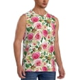 thumbnail image 2 of Uemuo Rose Flowers Pattern Men's Sleeveless T-Shirt,Muscle Athletic Tank Top, Moisture-wicking Quick-dry Breathable Classic Tee Top for Gym Run Outdoor Sports-, 2 of 8