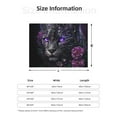 thumbnail image 5 of Yiaed Purple-Eyed Floral Leopard Print Blanket Throw Blanket Soft Cozy Flannel Blanket for Home Bed Sofa Couch Chair-50"x40", 5 of 6