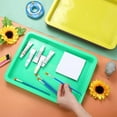 thumbnail image 7 of NOGIS 4 Pack Colorful Plastic Art Trays, 11x8.3x1.2 Inch Stackable Activity Crafts Tray, Sensory Serving Organizer for DIY Projects, Beads, Jewelry, Classroom DIY Project, Random Color, 7 of 7