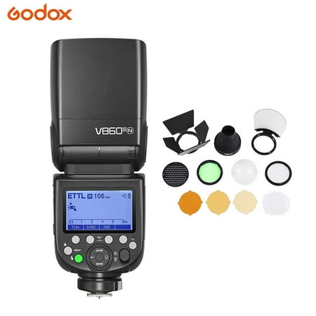 Image of Godox V860III-N Flash for Nikon Camera Speedlight Flash Speedlite 2600mAh 1.5s Recycle Time and 480 Full Power Flashes 10 Levels Modeling Light w/Godox AK-R1 Diffuser S-R1 Adapter (Upgraded V860II-N)