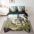 thumbnail image 2 of Manfei Tyrannosaurus Rex Bedding Comforter Set 7pcs, Kids Dinosaur Dino Queen Bedding Sets, Jungle Wildlife Queen Sheet Sets, Microfiber Room Decor, 2 of 7