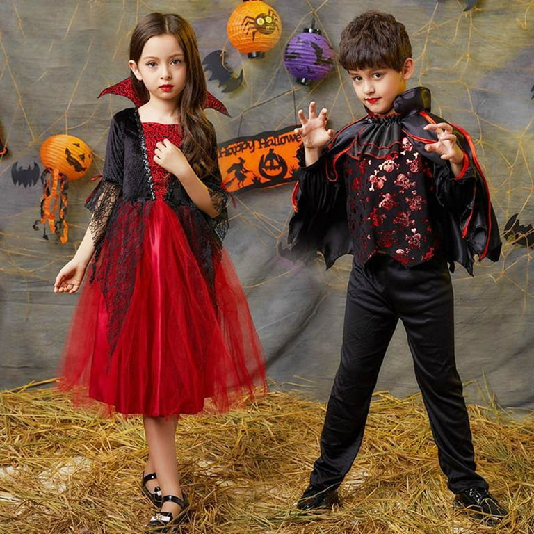 Girls Vampire Costume, Princess Masquerade Party for Halloween Party