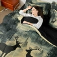 thumbnail image 5 of Feelyou Reindeer Elk Animal Twin Bedding Sets 7-Piece for Men, Rustic Tree Mountain Bedding Comforter Set, Southwestern Cabin Reversible Sheet Sets, Lightweight Room Decor, 5 of 9