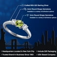 thumbnail image 2 of Gem Stone King 925 Sterling Silver Green Peridot and White Created Sapphire Engagement Ring for Women | 1.05 Cttw | Round 5MM | Gemstone August Birthstone | Size 9, 2 of 6