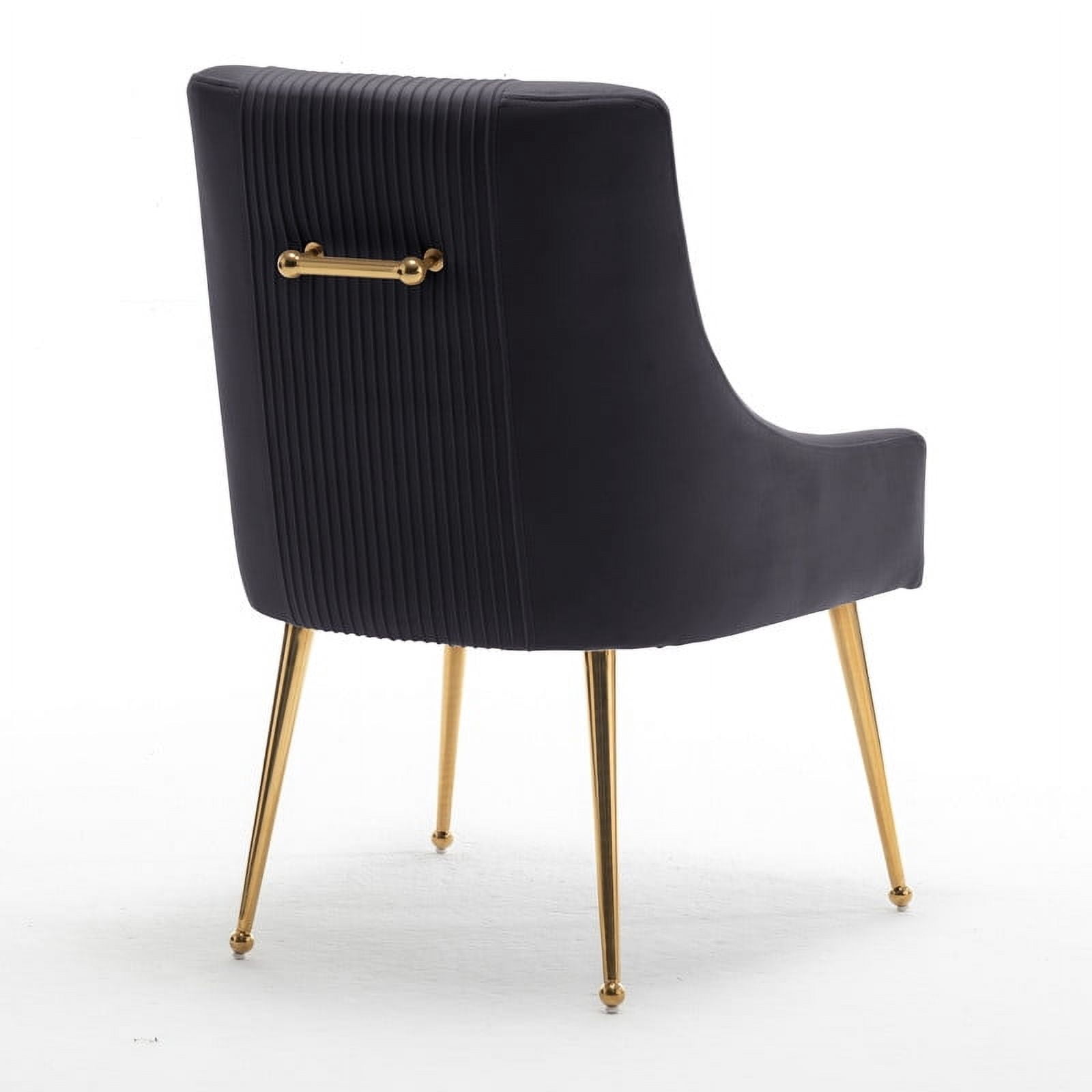 SEYNAR Modern Velvet Dining Chairs Set of 6, Upholstered Barrel Pleated Side Accent Chair for Bedroom,Living Room（Black）