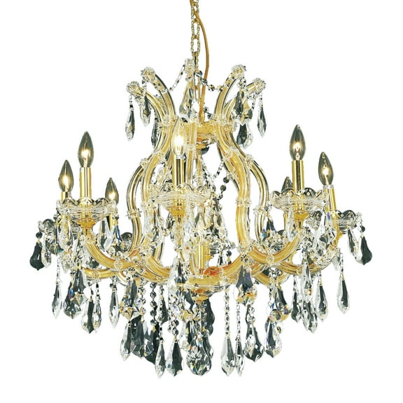 2801 Maria Theresa Collection Chandelier D:26in H:26in Lt:9 Gold Finish (Royal Cut Crystals)