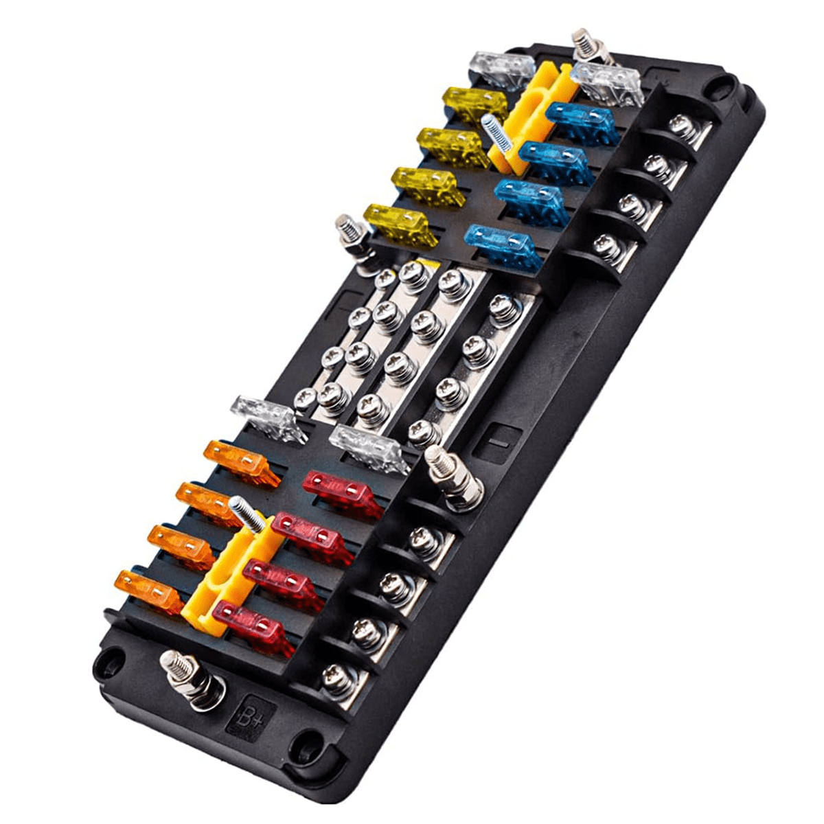 20 Way Blade Fuse Block 16 Circuit Fuse Holder Fuse DC SUB Panel with Ground and Cover for Car Boat Marine Trike Truck