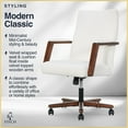 thumbnail image 2 of Finch Neo One Ergonomic Mid Back Office Chair in Soft Velvet Upholstery Cream, 2 of 2