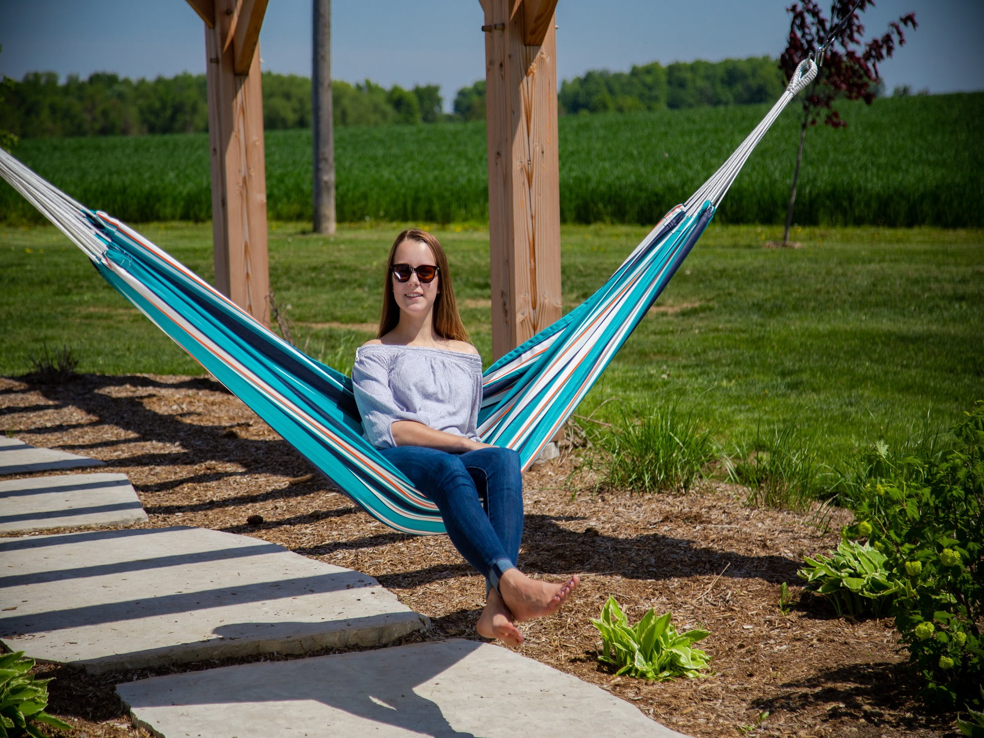 Vivere Brazilian Double Sunbrella® Hammock - Token Surfside