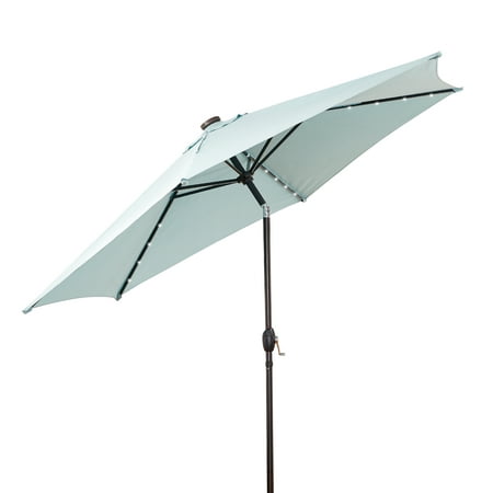 Better Homes & Gardens 10 ft. Solar Lighted Umbrella, Aquifer